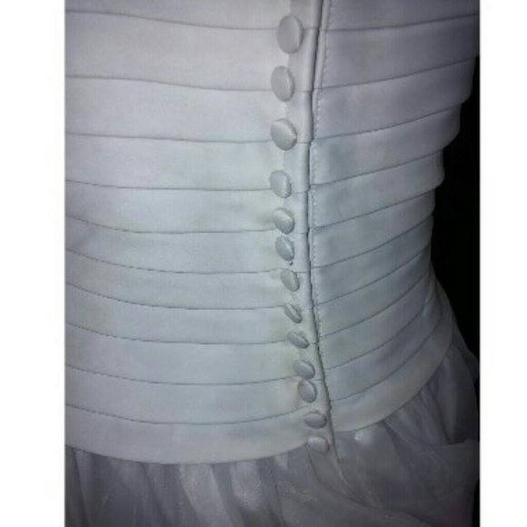 Alfred Angelo Wedding Dress White Train Simple - Picture 6 of 8